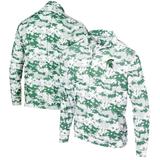 Men's Green Michigan State Spartans Digital Camo Performance Quarter-Zip Pullover Jacket