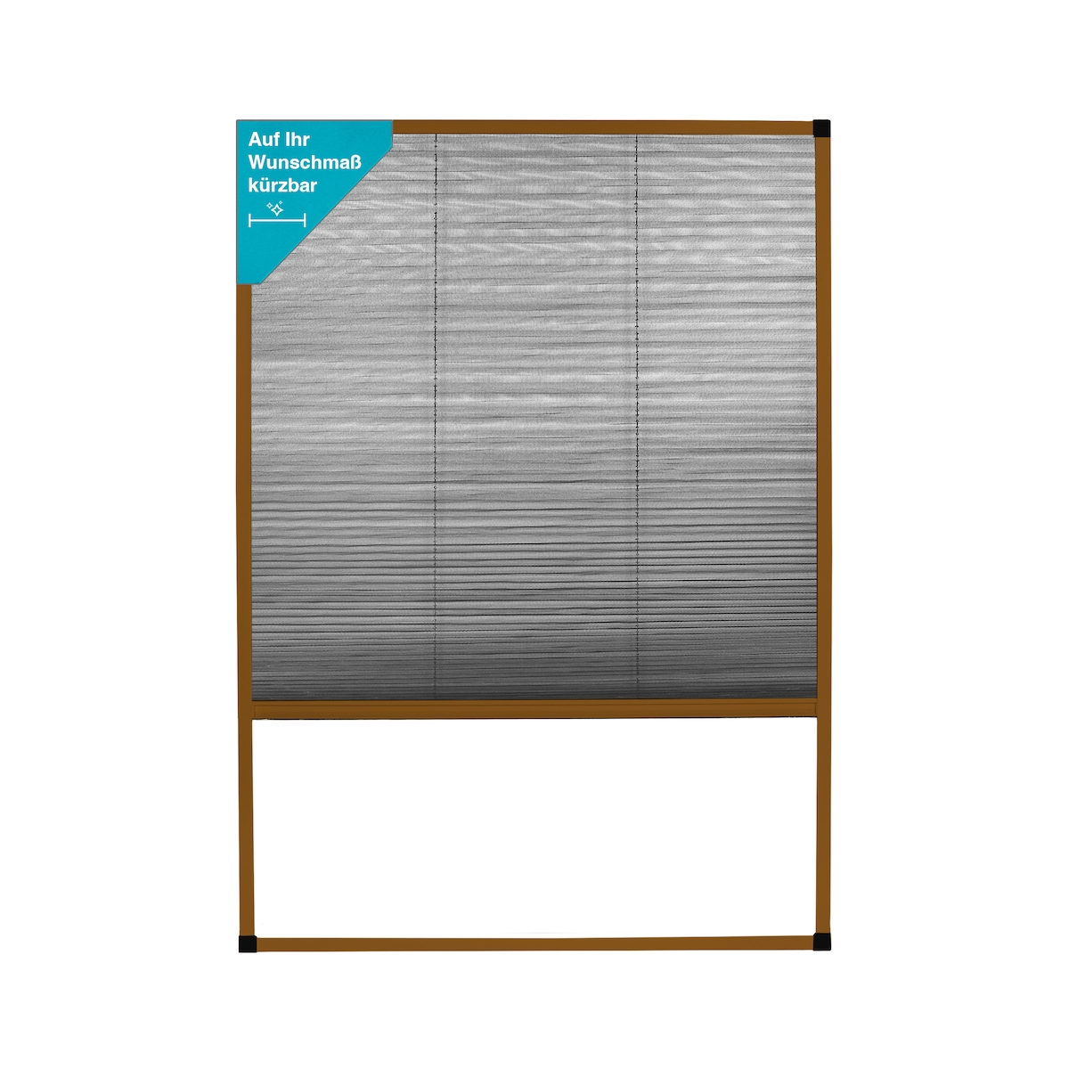 APANA Fliegengitter Insektenschutz Dachfenster Plissee Alurahmen Bausatz,Farbe:braun (RAL8001),Größe (Breite x Höhe):110 x 160 cm (Profile auf Maß) Image