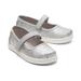TOMS Kids Tiny Silver Iridescent Glimmer Mary Janes Slip-On Shoes, Size 6