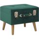 Tabouret de rangement 40 cm Vert Velours