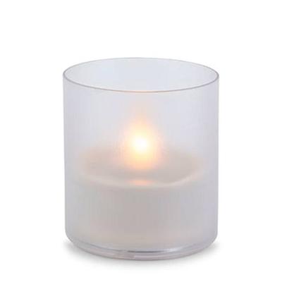 Gerson 45895 - 4.5" 4.3" Frosted Glass Outdoor Battery Operated Illumaflame LED Wax Candle Light with Timer