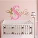 Decal House Dancing Nursery Ballet Personalized Name Wall Decal Vinyl in Pink/White/Brown | 22 H in | Wayfair x272initialcreamnamesoftpink