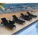 Wade Logan® Suffern 6 Piece Reclining Chaise Lounge Set Metal/Wicker/Rattan in Black | 20.75 H x 26.75 W x 77.25 D in | Outdoor Furniture | Wayfair