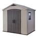 Keter Factor 8x6 ft. Resin Outdoor Storage Shed With Floor for Patio Furniture and Tools, Brown