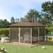 Outsunny 12' x 10' Outdoor Patio Gazebo Canopy with Double Tier Roof and Netting Sidewalls for Garden, Lawn, Backyard