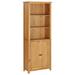 vidaXL Bookshelf Bookcase with 2 Doors Cabinet with Display Solid Oak Wood