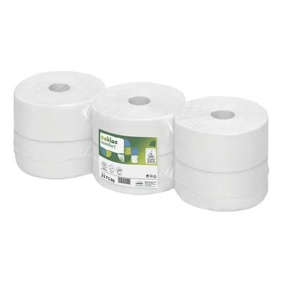 6 Großrollen Recycling Toilettenpapier 2-lagig (6 x 1520 Blatt) weiß, satino comfort