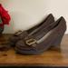 American Eagle Outfitters Shoes | American Eagle Dark Brown Suede Leather Wedge Loafers 7.5 | Color: Brown | Size: 7.5