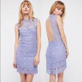 Free People Dresses | Intimately Free People Daydream Lace Mini Dress Periwinkle Lake M New Pretty | Color: Blue/Purple | Size: M