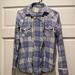 American Eagle Outfitters Tops | American Eagle Flannel / Button Down Shirt | Color: Blue/White | Size: Xs