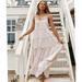 Anthropologie Dresses | Anthropologie Senorita Maxi Dress - Biscuit Gingham | Color: Cream/White | Size: 8