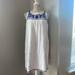 J. Crew Dresses | J. Crew White Sleeveless Dress W/ Blue Embroidery | Color: Blue/White | Size: S