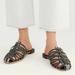 Free People Shoes | Free People Odette Strappy Leather Mule Sandal Size 38 | Color: Black/White | Size: 7.5