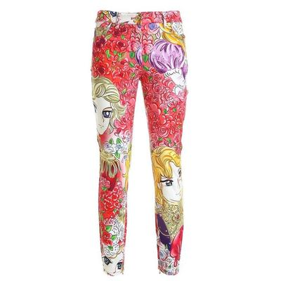 Marie Antoinette Printed Trousers - Red - Moschino Pants