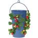 August Grove® Audu Enameled Galvanized Steel Hanging Planter Metal in Blue | 19.5 H x 10 W x 10 D in | Wayfair 01D3872CFE764E20B372834C04222C4D