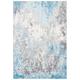 Tapis de salon interieur en gris & bleu, 183 x 274 cm