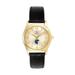 Women's Bulova Gold/Black Case Western Reserve University Stainless Steel Watch with Leather Band