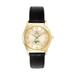 Women's Bulova Gold/Black North Texas Mean Green Stainless Steel Watch with Leather Band