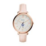 Women's Fossil Pink Wellesley Blue Jacqueline Date Blush Leather Watch