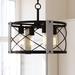 Gracie Oaks Gabbanelli 4L & Ash Farmhouse Drum Cage Pendant Light Metal in Black | 15.25 H x 18 W x 18 D in | Wayfair