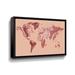 Red Barrel Studio® Marble Colorful World Map Silhouette by Irina Sztukowski - Painting on Canvas in Orange/Red | 8 H x 12 W x 2 D in | Wayfair