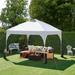 Yaheetech 10 Ft. W X 10 Ft. D Iron Pop-Up Canopy Iron/Metal/Soft-top in White | 107.09 H x 120 W x 120 D in | Wayfair 592255 White