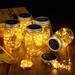 YI LIGHTING LED 10-Pieces Solar Powered Mason Jar Lights Outdoor Hanging Lanterns 30-LEDs | 5.3 H x 3.2 W x 3.2 D in | Wayfair 10P-SOLAR-MASN