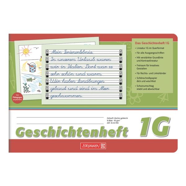 Brunnen Geschichtenheft »1045990« A5 quer Sonderlineatur (Lineatur 1G) Image