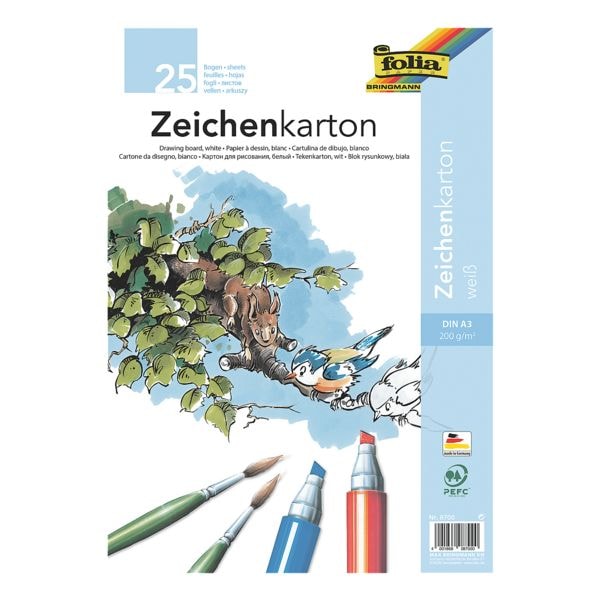 folia Zeichenkarton DIN A3 weiß Image