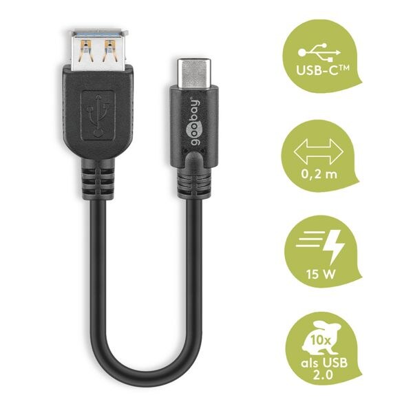 goobay USB-C auf USB-A Adapter 0,2 m Image