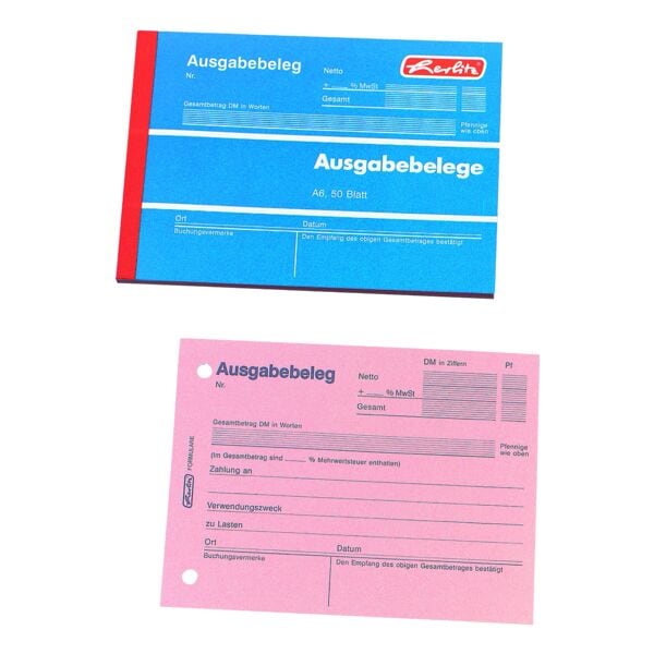 Herlitz Formularbuch »Ausgabebeleg« rosa, 14.8x10.5 cm Image