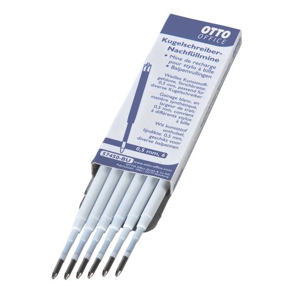 OTTO Office 6 Kugelschreiberminen 0,5 mm M blau Image