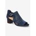 Extra Wide Width Women's Illiana Sandal by Bella Vita in Navy Suede Leather (Size 12 WW)