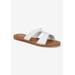 Extra Wide Width Women's Dov-Italy Sandal by Bella Vita in White Leather (Size 7 1/2 WW)
