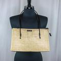 Kate Spade Bags | Kate Spade Straw Purse Top Handle Shoulder Bag | Color: Black/Tan | Size: Os