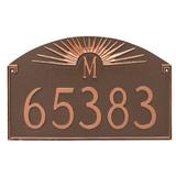 Montague Metal Products Inc. Sunburst Monogram Address Plaque Metal | 10.25 H x 16 W x 0.25 D in | Wayfair PCS-0039S1-W -SBG