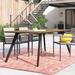 Joss & Main Metal Indoor Outdoor Dining Table Wood/Metal in Brown | 30.3 H x 86 W x 39 D in | Wayfair 77CD354EC2C64A1793AF835A05A3C091