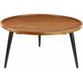 Plantagenet 16"H x 36"W x 36"D Modern Coffee Table Black/Brown/Dark Red Coffee Table - Hauteloom