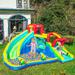 Outsunny 5-in-1 Inflatable Water Slide Kids Bounce House Jumping Castle withTrampoline Slide Water Pool Water Gun Climbing Wall