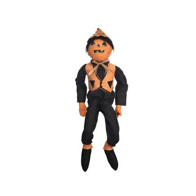 Parker Pumpkin Art Doll Figure Joe Spencer Gathered Traditions Halloween Fall Harvest Art Doll Figure - Orange - 9" x 3" x 26"