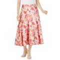 Plus Size Women's Print Linen-Blend Skirt by Woman Within in Sweet Coral Floral (Size 5X)