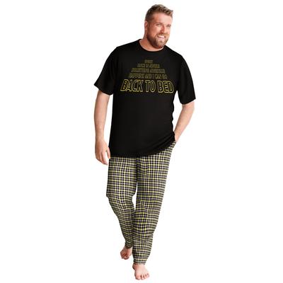 Men's Big & Tall Lightweight Cotton Novelty PJ Set by KingSize in Back To Bed (Size 3XL) Pajamas