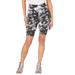 Plus Size Women's Essential Stretch Bike Short by Roaman's in Black Acid Tie Dye (Size L) Cycle Gym Workout