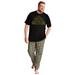 Men's Big & Tall Lightweight Cotton Novelty PJ Set by KingSize in Back To Bed (Size XL) Pajamas