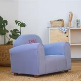 Keet kids Personalized Club Chair, Gingham in Blue | 18 H x 24 W x 17 D in | Wayfair 101-6-Block -Navy