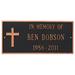 Montague Metal Products Inc. Rugged Cross Memorial Plaque Metal in Gray | 7.25 H x 15.75 W x 0.25 D in | Wayfair PCS-0079S1-W-GS