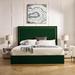 Willa Arlo™ Interiors Ariane Velvet Modern Contemporary Platform Bed Upholstered/Velvet in Green | 65 H x 80.3 W x 86.2 D in | Wayfair