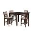 Red Barrel Studio® Gary 42 Inch 5 Piece Counter Table Set, Cherry Wood/Upholstered in Brown | 36 H x 42 W x 42 D in | Wayfair