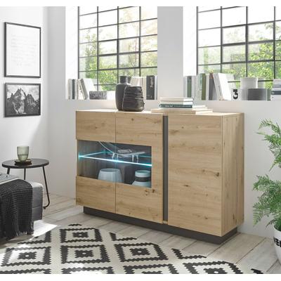 Sideboard 3-türig 138 cm breit Eiche Graphit CORATO Image