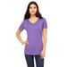 Bella + Canvas 6415 Women's Relaxed Triblend V-Neck T-Shirt in Purple size Medium